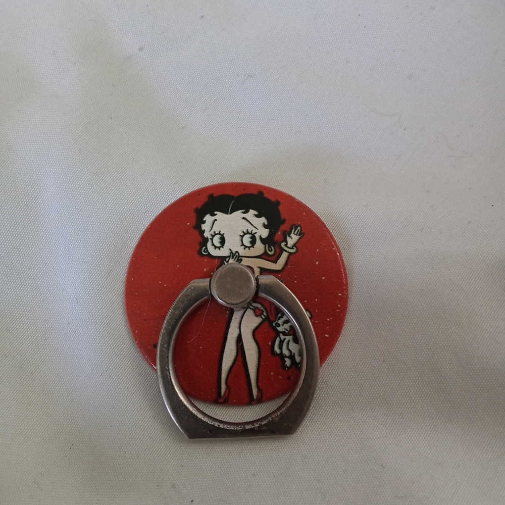 Betty Boop Red and Black Phone Ring Grip